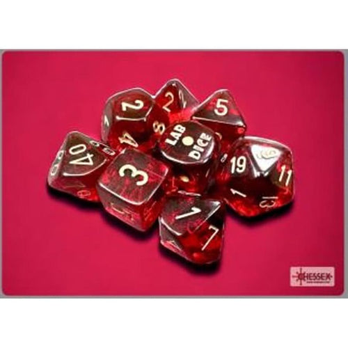 Chessex Mfg Co Llc -  7Ct Lab Dice (Series 7): Translucent Crimson With Gold