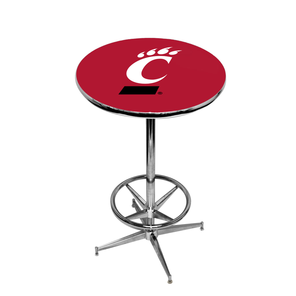 CINCINNATI CHROME FOOT RING PUB TABLE RED - CINPTR131