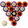 CLEMSON SCHOOL COLOR NUMBERED BILLIARD BALL SET ORANGE SOLID/PURPLE STRIPE - CLMBBS100N