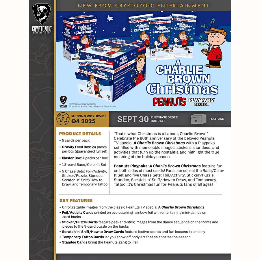 Cryptozoic Entertainment -  Playpaks - 2025 Peanuts Playpaks A Charlie Brown Christmas Gravity Feed