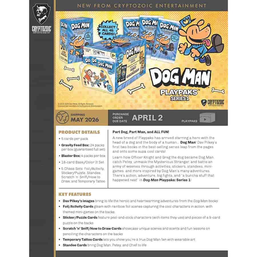 Cryptozoic Entertainment -  Playpaks - 2026 Dog Man Playpaks Series 1 Blaster Box Pre-Order