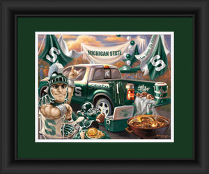 Michigan State Spartans Tailgate Print 15''x18'' - Prints Charming