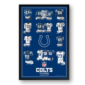 Indianapolis Colts Framed Print 10x13 Uniform Heritage - Sporticulture