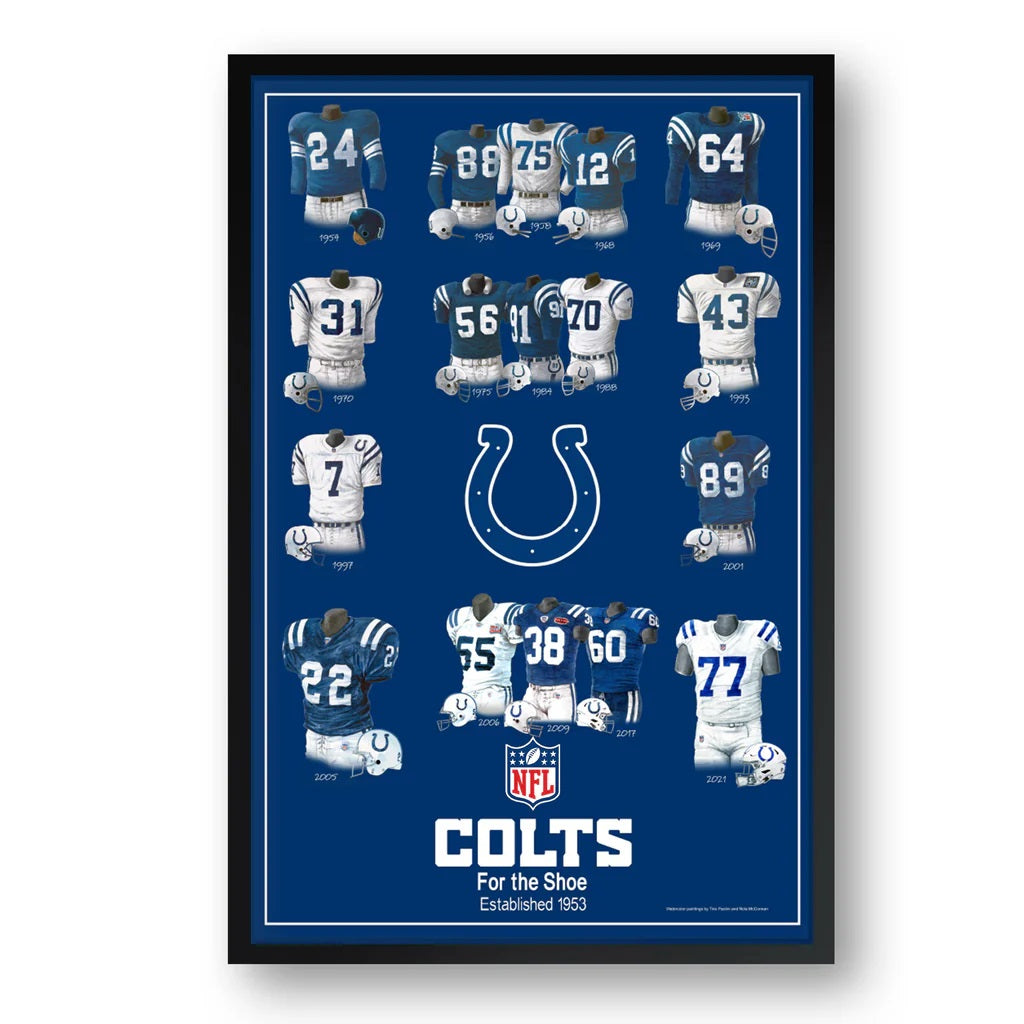 Indianapolis Colts Framed Print 10x13 Uniform Heritage - Sporticulture