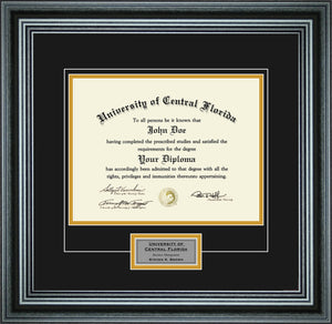 Single Diploma Frame with Engraving for 8.5'' x 11'' Diploma
