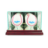 Double Baseball Display Case with Cherry Moulding