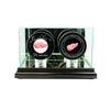 Double Hockey Puck Display Case with Black Moulding