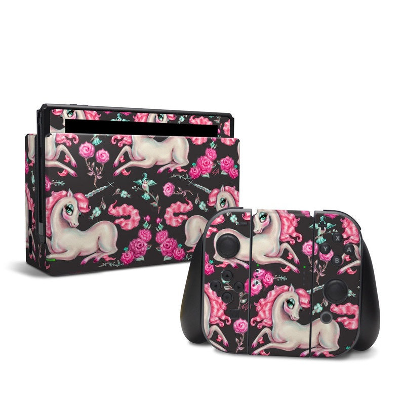 DecalGirl NSW-UNIROSECHAR Nintendo Switch Skin - Unicorns & Roses
