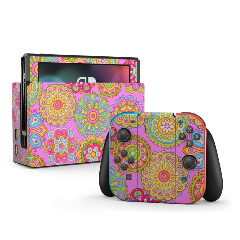DecalGirl NSW-BRFLWRS Nintendo Switch Skin - Bright Flowers