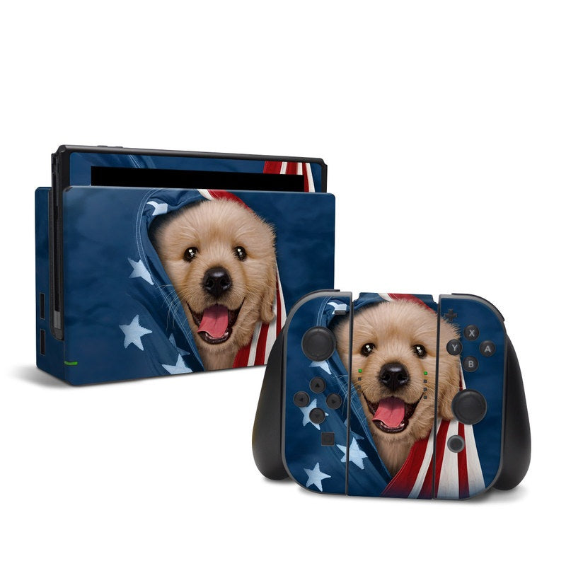 DecalGirl NSW-PATRETRIEV Nintendo Switch Skin - Patriotic Retriever