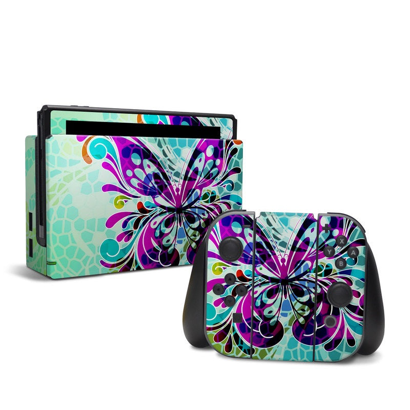 DecalGirl NSW-BFLYGLASS Nintendo Switch Skin - Butterfly Glass