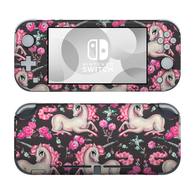 DecalGirl NSL-UNIROSECHAR Nintendo Switch Lite Skin - Unicorns and Roses