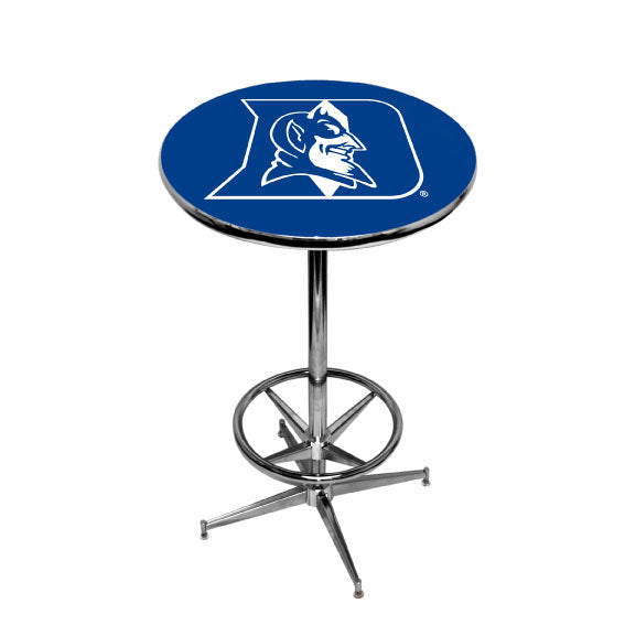 DUKE CHROME FOOT RING PUB TABLE BLUE - DUKPTR501