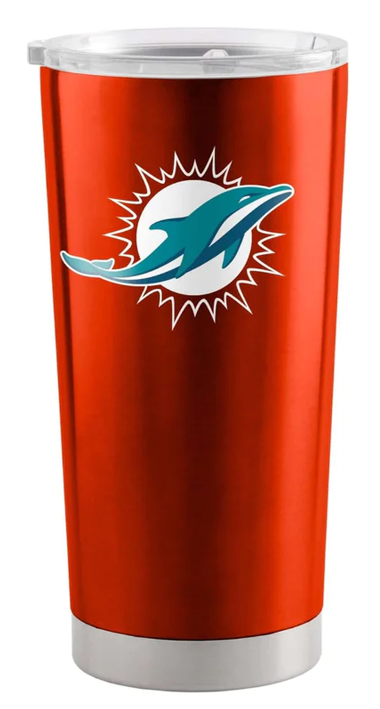 Miami Dolphins Travel Tumbler 20oz Stainless Steel - Logo Brands
