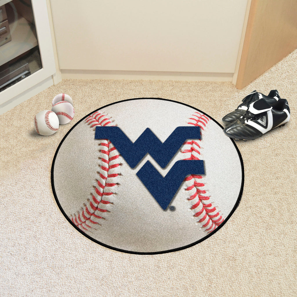 Fanmats - West Virginia University Baseball Mat 27'' diameter