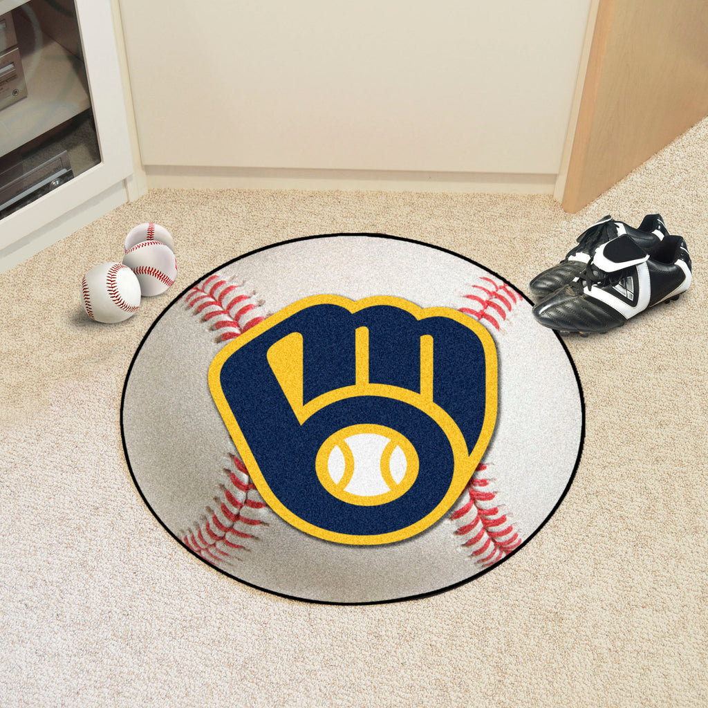 Fanmats - MLB - Milwaukee Brewers Baseball Mat 27'' diameter