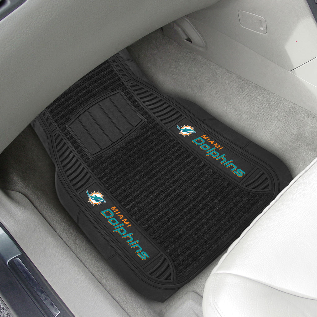 Fanmats - NFL - Miami Dolphins 2-pc Deluxe Car Mat Set 21''x27''