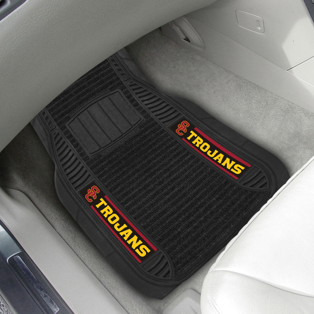 Fanmats - University of Southern California 2-pc Deluxe Car Mat Set 21''x27''