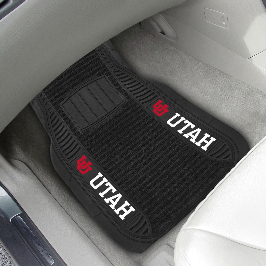 Fanmats - University of Utah 2-pc Deluxe Car Mat Set 21''x27''