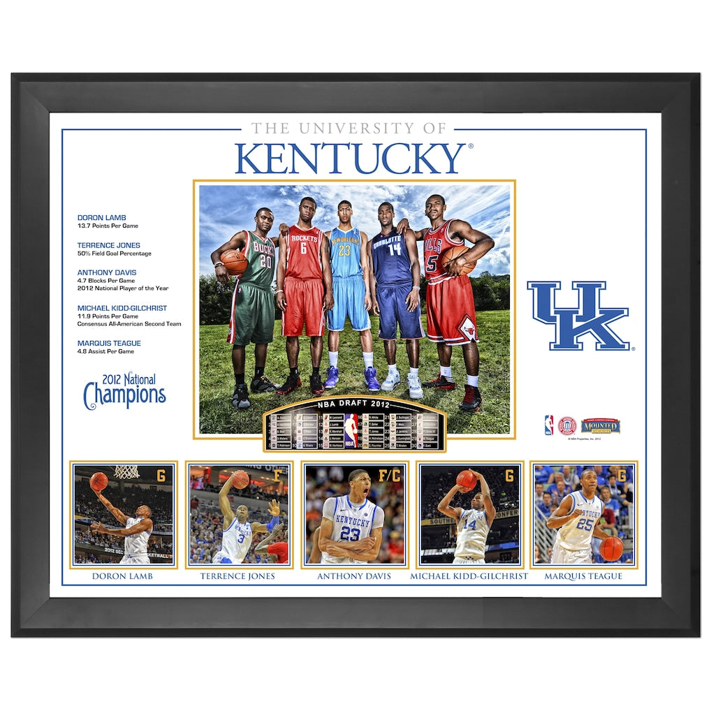 Kentucky Wildcats Framed 18'' x 22'' Big 5 2012 NBA Draft Class Collage