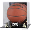 TCU Horned Frogs Golden Classic Logo Basketball Display Case with Mirror Back