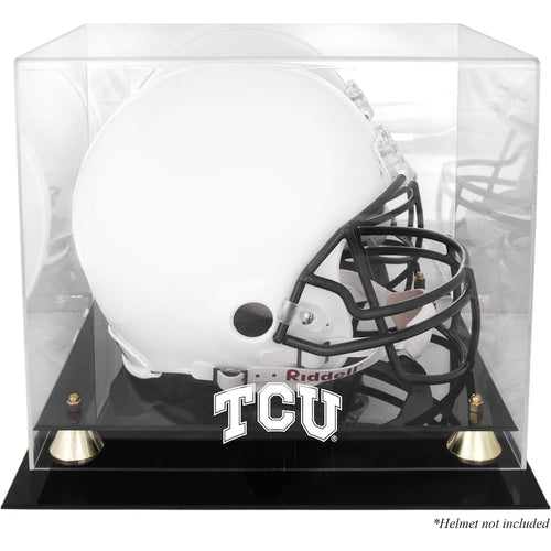 TCU Horned Frogs Golden Classic Logo Helmet Display Case with Mirror Back
