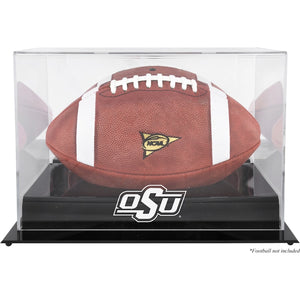 Oklahoma State Cowboys Black Base Team Logo Football Display Case with Mirror Back