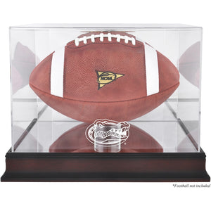 Florida Gators Mahogany Base Logo Football Display Case with Mirror Back
