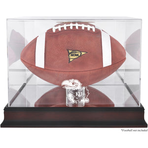 Kansas Jayhawks Mahogany Base Logo Football Case with Mirror Back