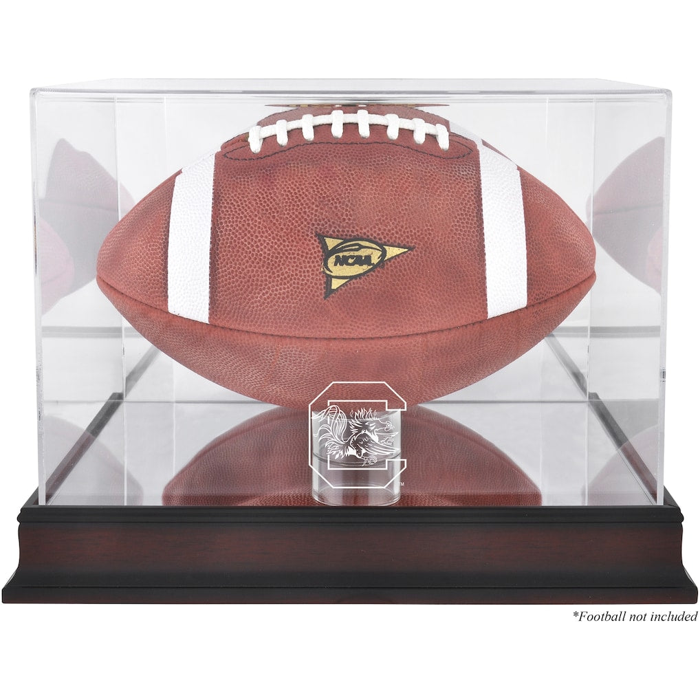 South Carolina Gamecocks Mahogany Base Logo Football Case with Mirror Back