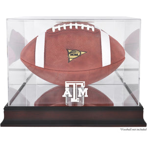 Texas A&M Aggies Mahogany Base Logo Football Display Case with Mirror Back