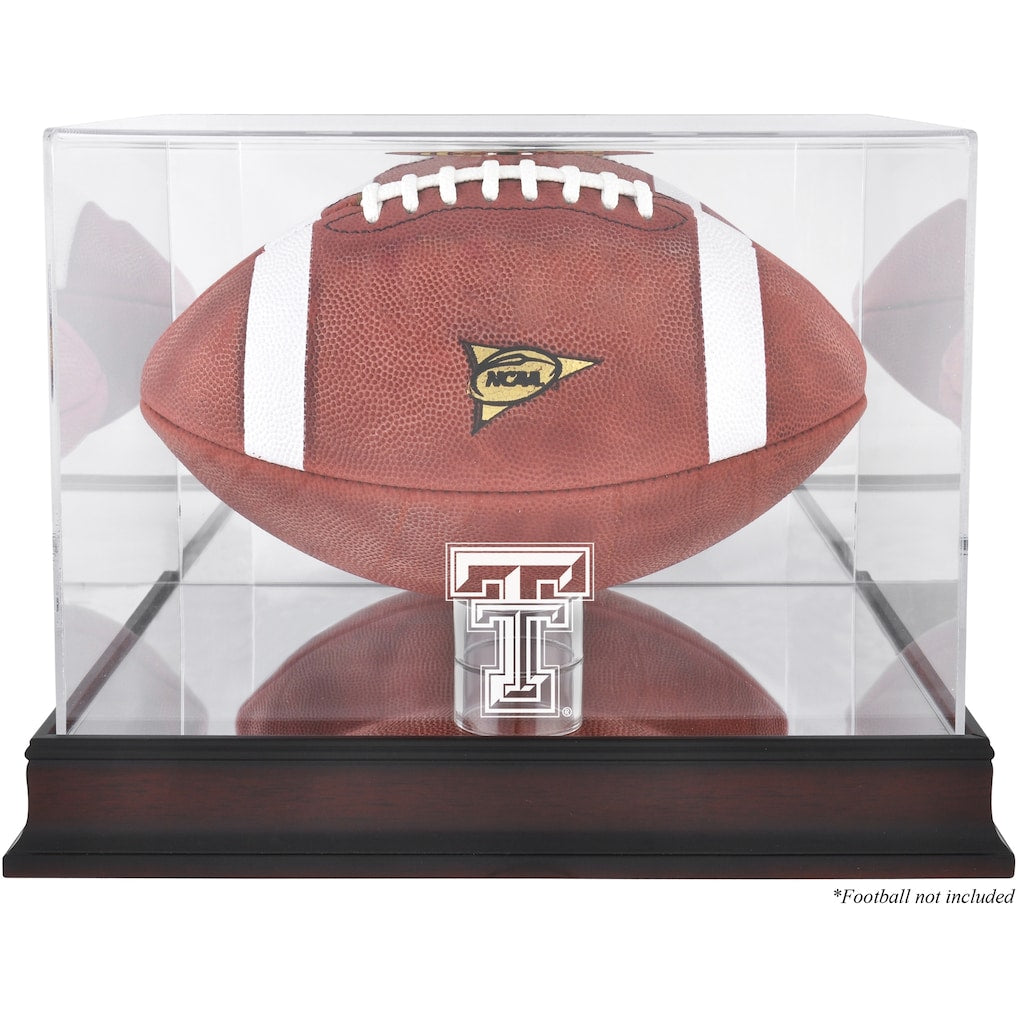 Texas Tech Red Raiders Mahogany Base Logo Football Case with Mirror Back