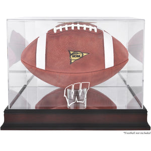 Wisconsin Badgers Mahogany Base Logo Football Case with Mirror Back