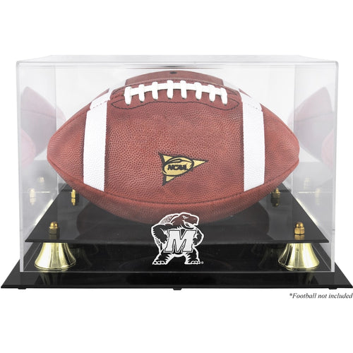 Maryland Terrapins Golden Classic Logo Football Display Case with Mirror Back