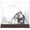 Nebraska Huskers Mahogany Base Team Logo Helmet Display Case with Mirrored Back