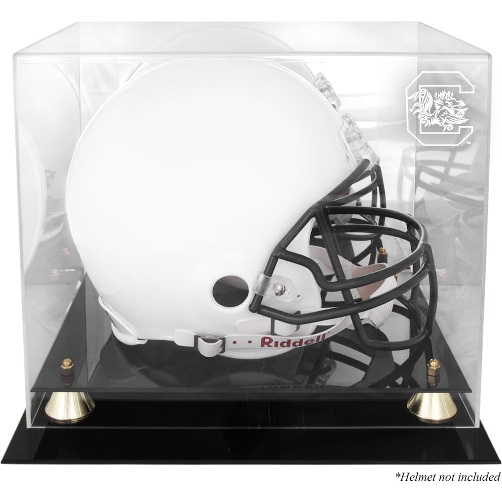 South Carolina Gamecocks Golden Classic Logo Helmet Display Case with Mirrored Back