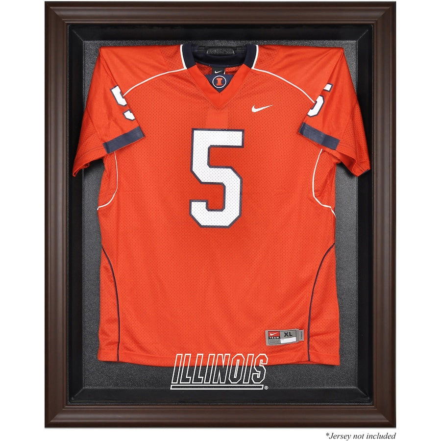 Illinois Fighting Illini Brown Framed Logo Jersey Display Case