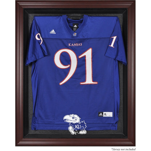 Kansas Jayhawks Mahogany Framed Logo Jersey Display Case