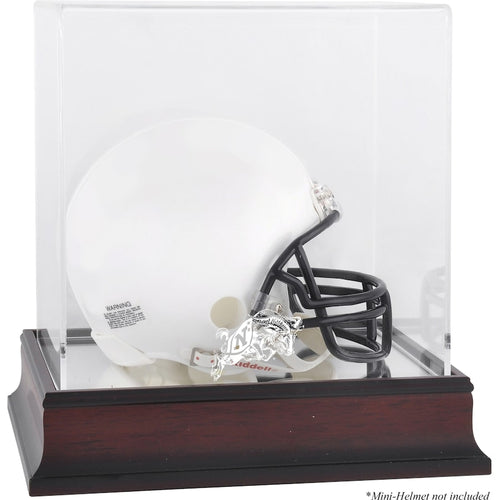 Navy Midshipmen Mahogany Logo Mini Helmet Display Case with Mirror Back