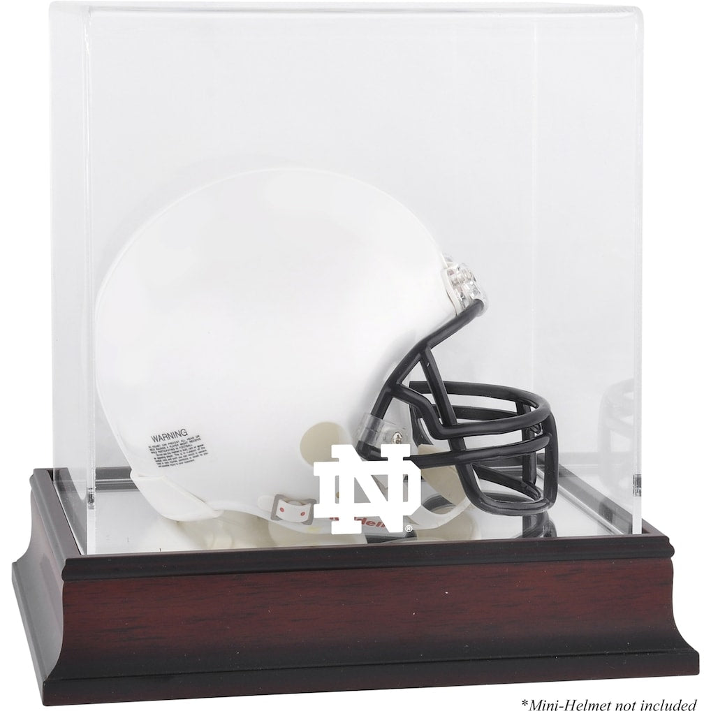 Notre Dame Fighting Irish Mahogany Logo Mini Helmet Display Case with Mirror Back