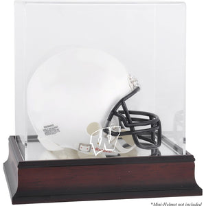 Wisconsin Badgers Mahogany Mini Helmet Display Case with Mirror Back