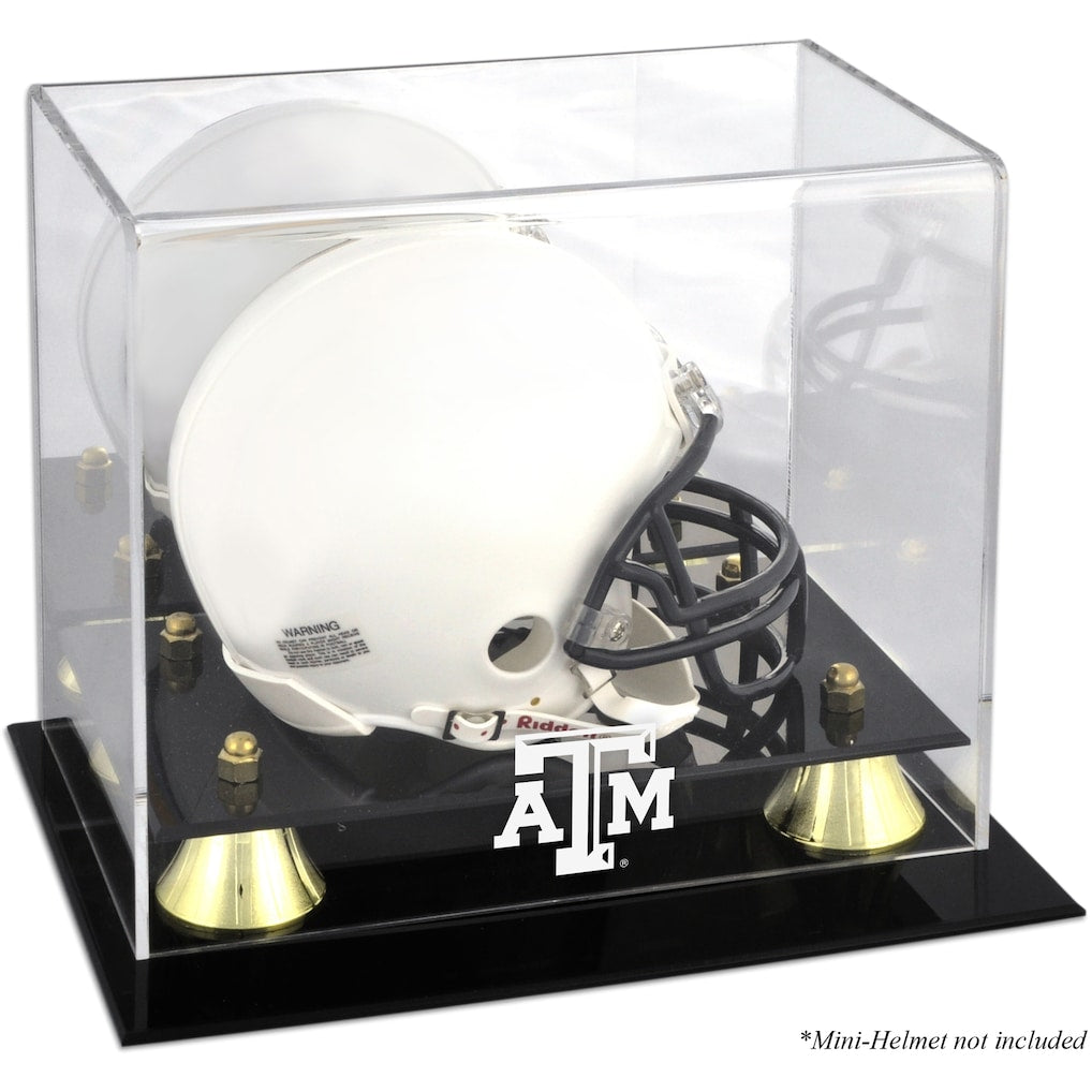 Texas A&M Aggies Logo Golden Classic Logo Mini Helmet Display Case