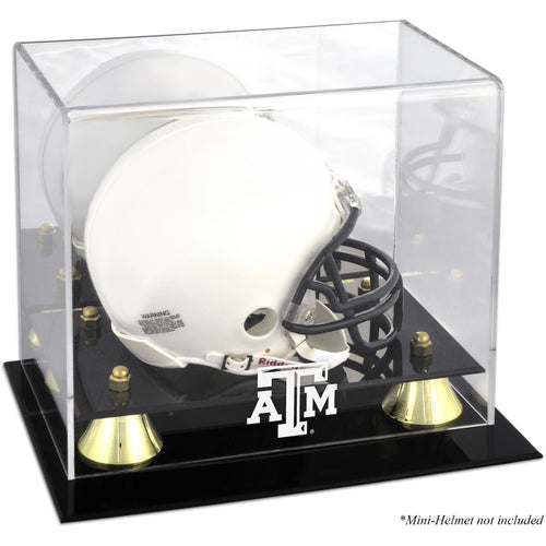 Texas A&M Aggies Logo Golden Classic Logo Mini Helmet Display Case
