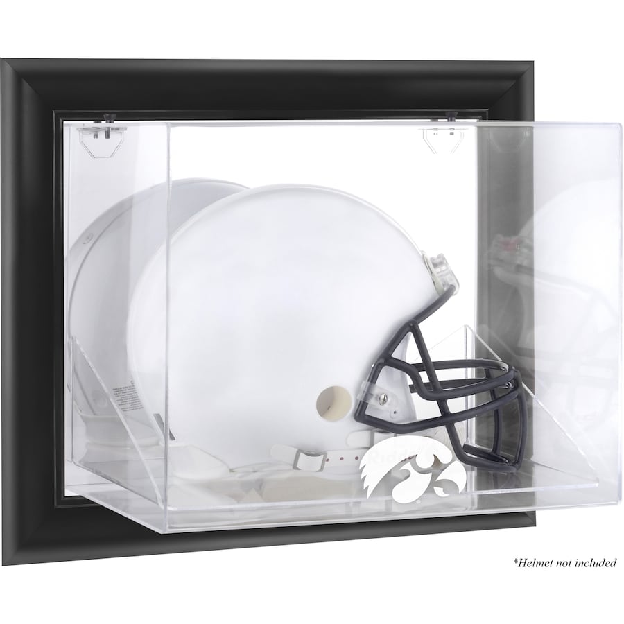 Iowa Hawkeyes Black Framed Logo Wall-Mountable Helmet Display Case