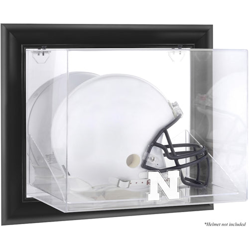 Nebraska Huskers Black Framed Wall-Mountable Helmet Display Case