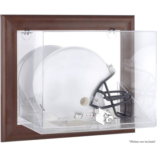 Louisville Cardinals Brown Framed Logo Wall-Mountable Helmet Display Case