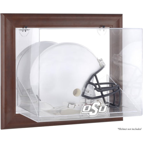 Oklahoma State Cowboys Brown Framed Wall-Mountable Helmet Display Case