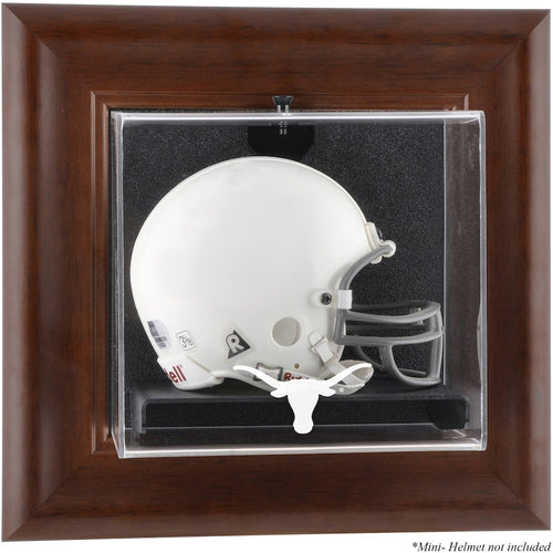Texas Longhorns Brown Framed Wall-Mountable Mini Helmet Display Case