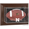 Nebraska Huskers Brown Framed Wall-Mountable Football Display Case