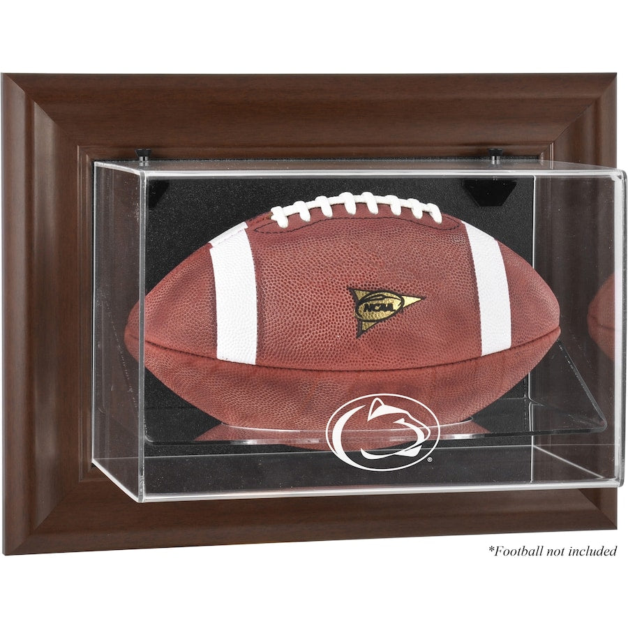 Penn State Nittany Lions Brown Framed Wall-Mountable Football Display Case